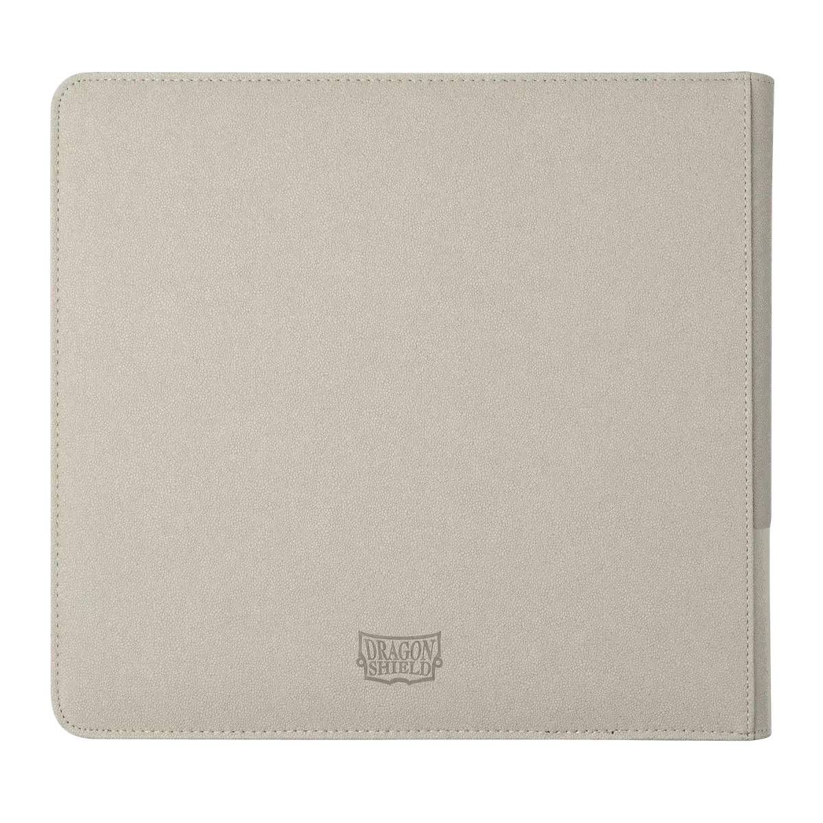 Dragon Shield Binder Zipster XL in Ashen White with embossed dragon design and durable Dragon Skin cover for secure card storage.
