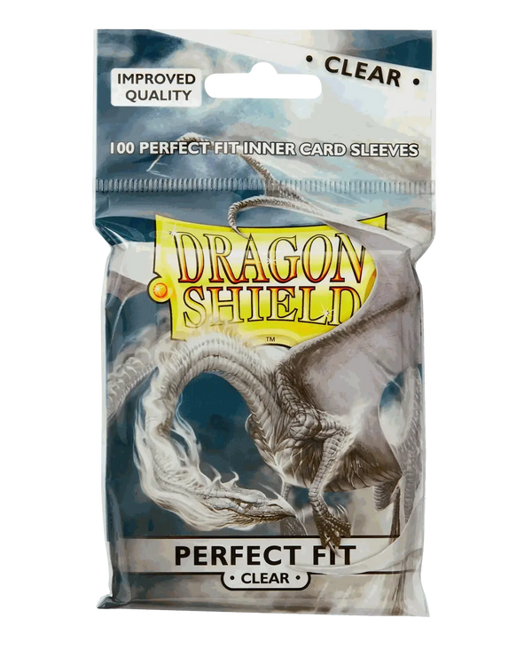 Dragon Shield Perfect Fit clear card sleeves pack of 100 for standard trading cards protection