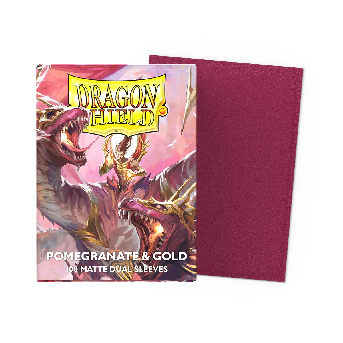 Dragon Shield Dual Matte Sleeves - Pomegranate & Gold (100 Sleeves)