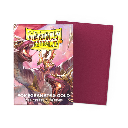 Dragon Shield Dual Matte Sleeves - Pomegranate & Gold (100 Sleeves)
