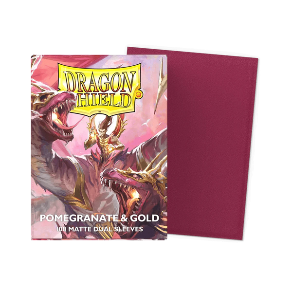Dragon Shield Dual Matte Sleeves - Pomegranate & Gold (100 Sleeves) - Mana TCG