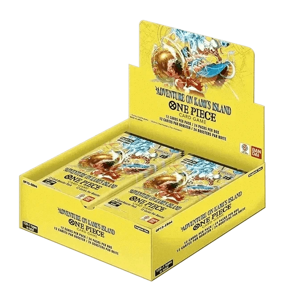 One Piece Adventure on Kaimis Island booster box English edition with 12 packs per box.