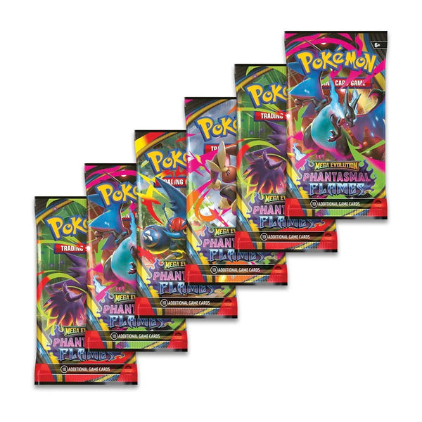 Pokemon Phantasmal Flames booster pack bundle with 10 additional game cards per pack.