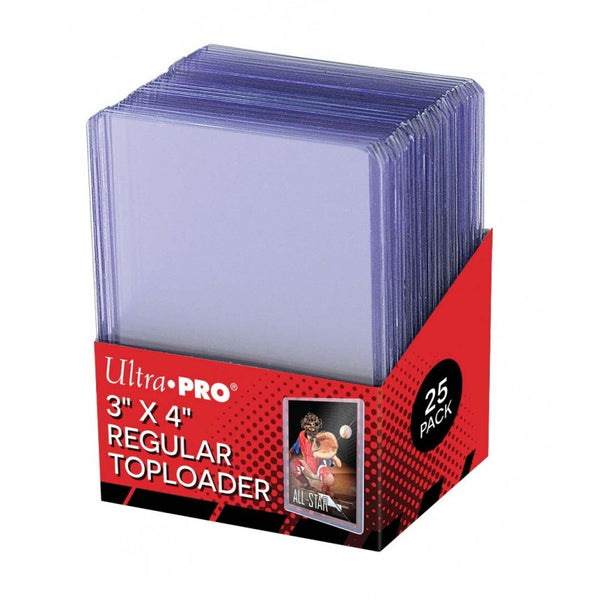 Ultra Pro 3x4 Regular Toploader 25-pack protective card sleeves for trading cards.